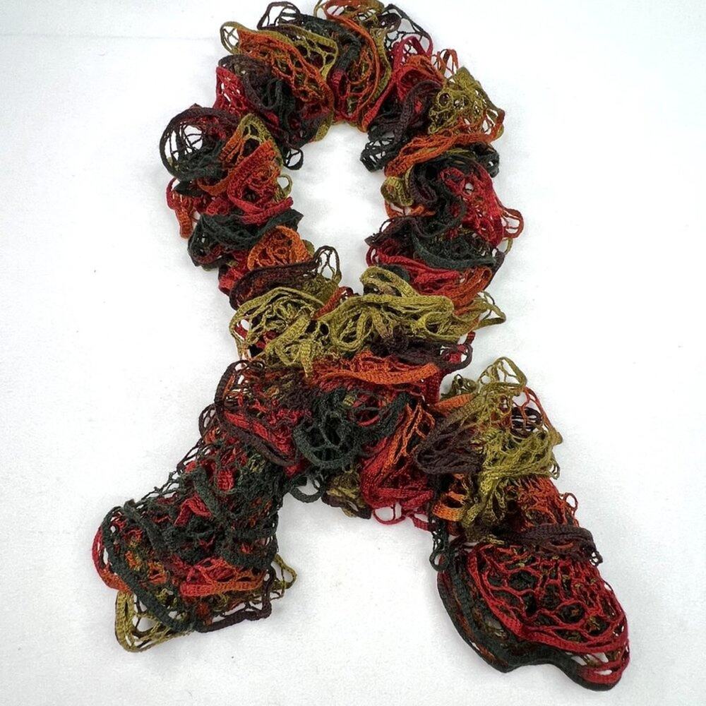 Fall Color Loop Knit Scarf